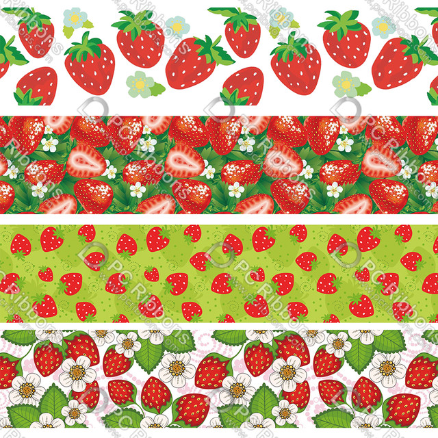 16-75MM Cartoon Strawberry Ribbon 50Yards Gift Wrapping Diy Bows Wedding  Drections Ribbons - AliExpress